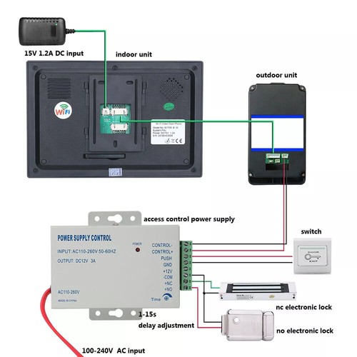 Timbre Video WiFi Para Hogares 7"-Pantalla Táctil Desbloqueo Remoto Visión Nocturna RFID - Imagen 7 de 21