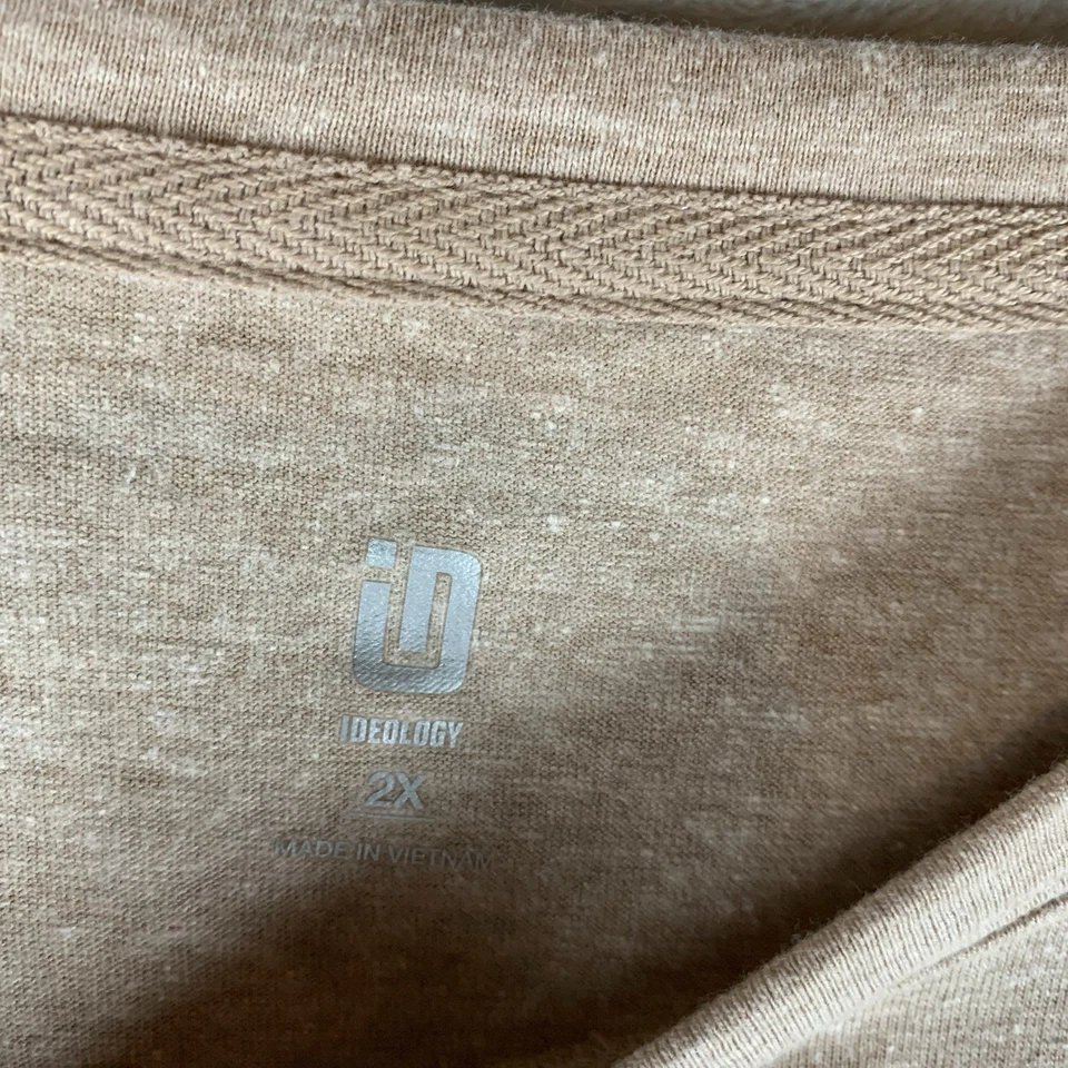 Camiseta Ideology feminina top 2X manga longa bronzeada gola redonda mistura de algodão nova com etiquetas - Imagem 4 de 4