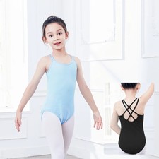 Girls Double Camisole Ballet Leotards Dance Strap Gymnastic Leotards Outfits