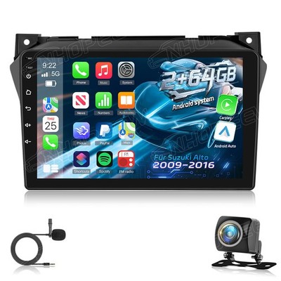 Android 15 Autoradio CarPlay GPS NAV Bluetooth FM RDS Für Suzuki Alto 2009-2016
