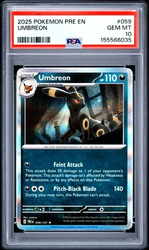 2025 POKEMON PRE EN-PRISMATIC EVOLUTIONS #059 UMBREON PSA 10