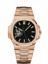 Naut Mod Rose Gold Black Open-Heart Dial 41mm Automatic