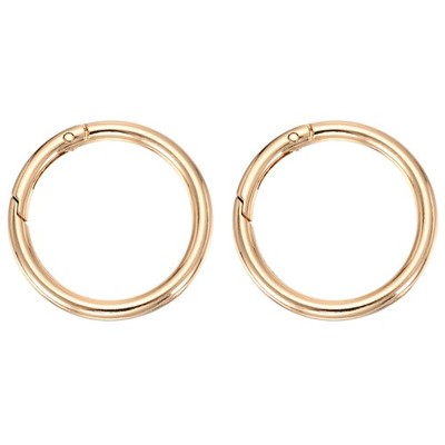 Metal Spring O Ring, Round Carabiners Clips, 1.9 Inch & 2 Pcs & Light Gold