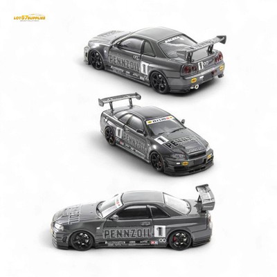 Fast Speed FS 1:64 Skyline GT-R R34 Nismo Z-Tune Pennzoil #1   Grey AIT
