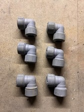 Polyplumb 28mm Push-Fit Elbow PB128 90° Grey Polypipe Plastic Pipe Fitting