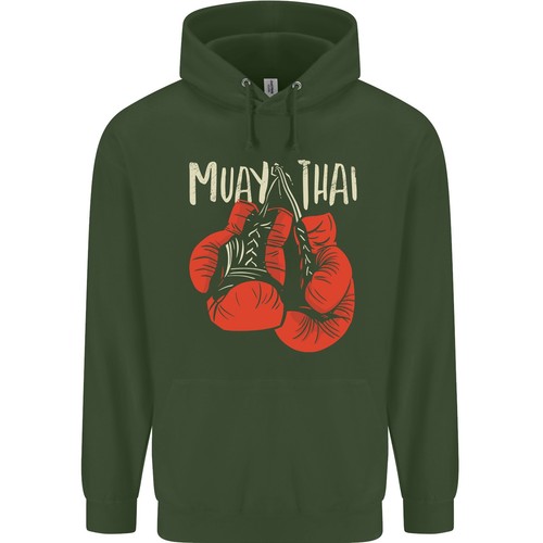 Muay Thai Boxing Gloves MMA Childrens Kids Hoodie - Picture 9 of 35