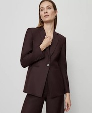 ANN TAYLOR 198 CLASSIC BURGUNDY ONE BUTTON BLAZER SZ 14