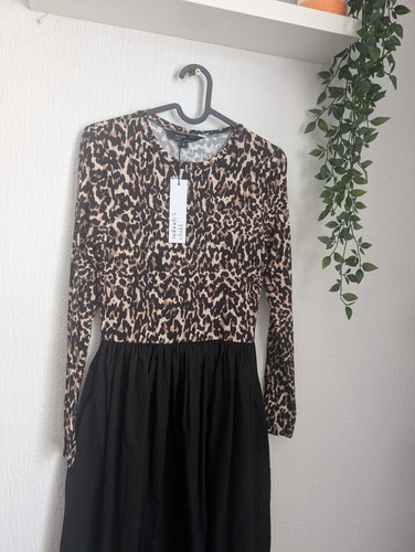 new Nobody's Child Leopard Midi Dress, Size 8 petite brown black occasion smart - Picture 6 of 17