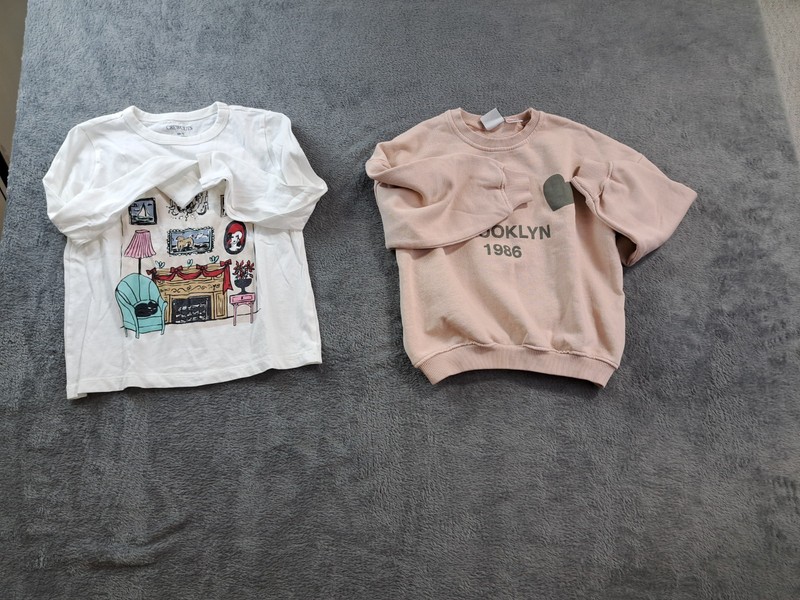 Bundle Of 2 Kids Girls Clothing Tops Size 6 Years Crew Neck Long Sleeve Pullover
