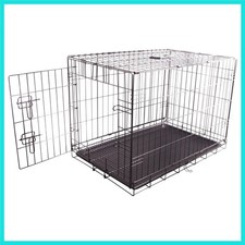 Durable, Foldable Metal Wire Dog Crate with Tray, Single Door, 35.6 x 22 x 24...