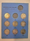 Canada Half Dollars, lot of 8 on album card - 8078