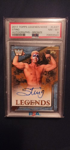 PSA 8 2017 Topps Legends Of WWE Autograph Sting Trading Card Bronze 72/99 