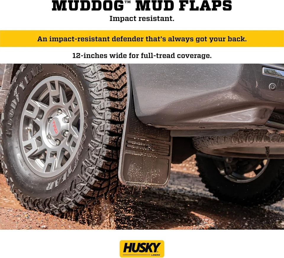 Husky Liners Universal Muddog Mud Flaps | Frente de goma - 12" negro Foto 2 de 4