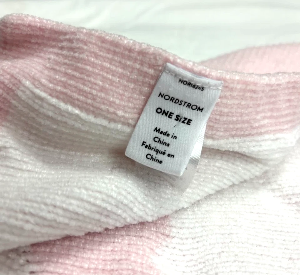 Nordstrom Bebé Rosa Blanco Corazón Chenilla Suave Reversible Manta Niña 30x40 Foto 2 de 3