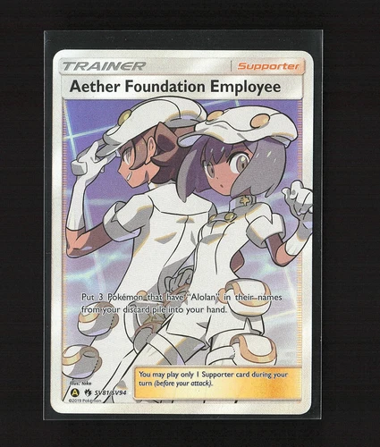 2019 Pokemon Aether Foundation Employee SV81/SV94 Hidden Fates Shiny Vault Holo