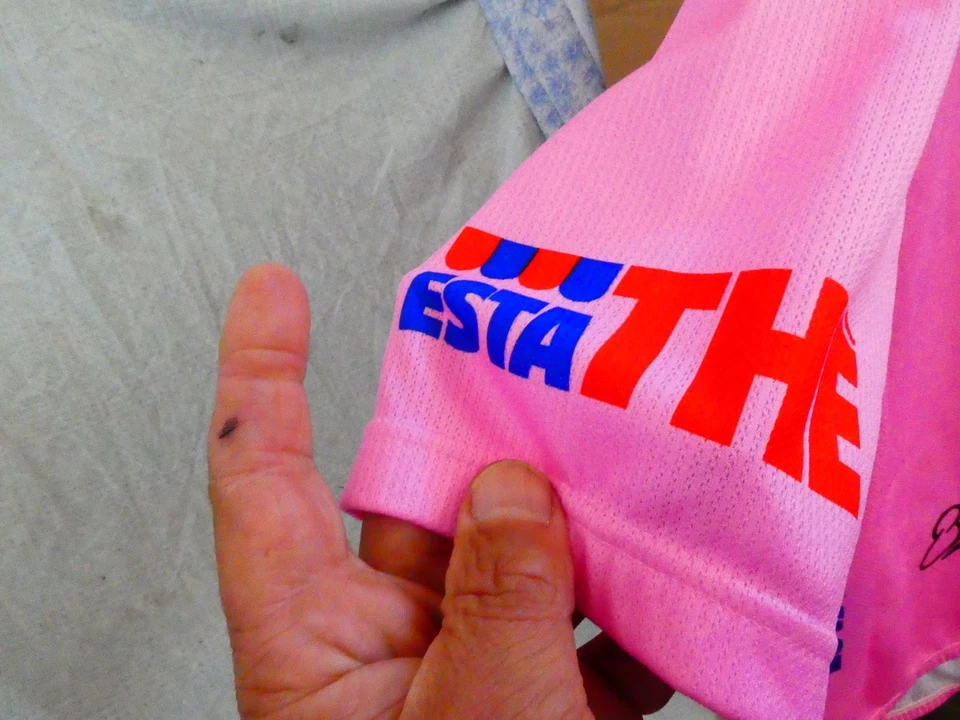 maglia rosa t shirt giro italia 85 vintage bike esta the gazzetta santini xl - Immagine 4 di 4