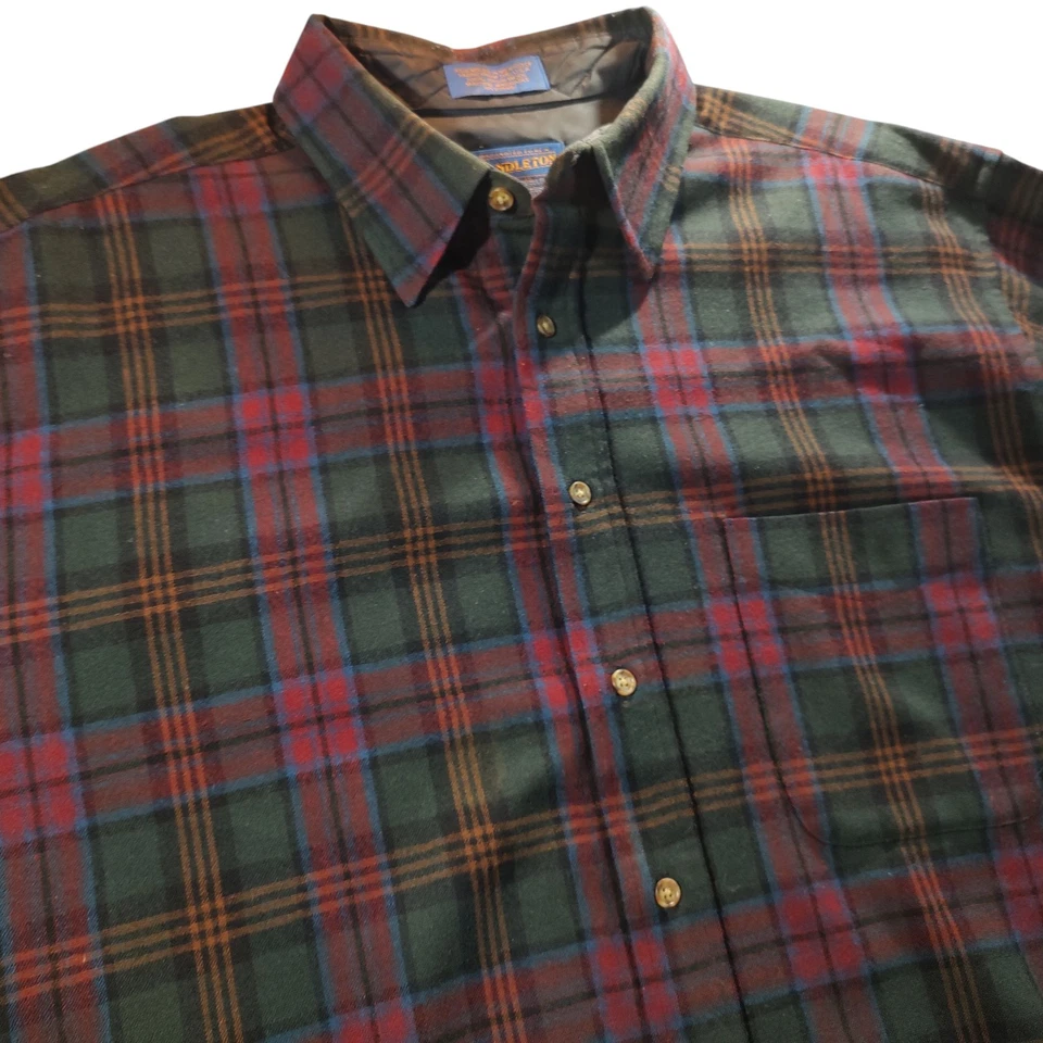 Camisa Pendleton Lana A Cuadros Abotonada Roja Verde De Colección Para Hombre Extra Grande VER Foto 2 de 4