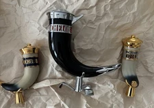 (3) VINTAGE Anheuser-Busch Michelob Beer Advertising Horn Taps