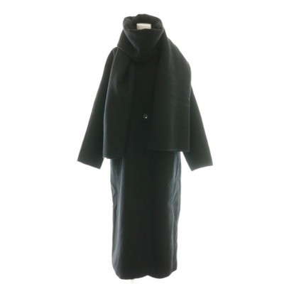 Spik & Spick Span SUPER110s Double Beaver Stole Set Coat No Collar Long 36 Used
