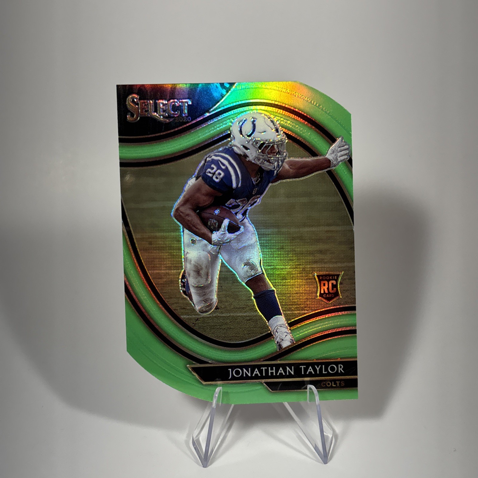 2020 Panini Select - Field Level Jonathan Taylor #353 Neon Green Prizm Die-Cut