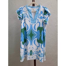 D44. Women's Vibrant Summer Dress With Flutter Sleeves