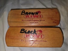 Set of 2 Vintage Shoe Shine Brushes Kiwi Horse Hair