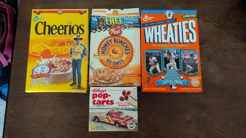 Lot of 4 NASCAR and Baseball Breakfast Boxes, Richard Petty, Dale Earnhardt, Jr