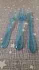 Cutlery Blue Plastic Knives Forks Spoons for Catering Party Reusable Good Condit