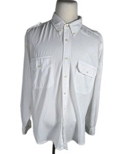 Route 66 Mens XL White 100 Cotton Long Sleeve 2 Pocket Shirt S21