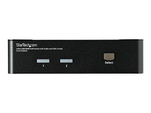 Startech 2 Port USB HDMI KVM Switch with Audio and USB 2.0 Hub SV231HDMIUA - Picture 2 of 4