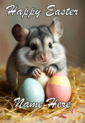 naiec34 Chinchilla Frohe Ostern personalisierte Grußkarte Schokoladenei