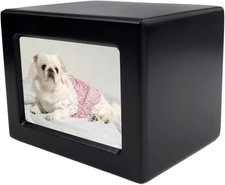 Pet Urns Wooden Funeral Cremation Urns with Photo Frame Memorial Keepsake Memory