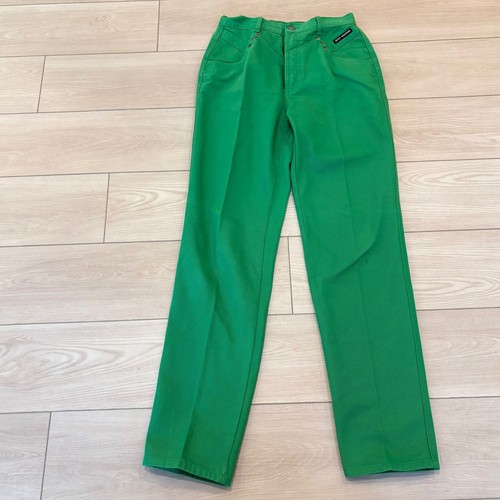 Vintage Rocky Mountain 80s High Waist Green Pants Retro Fitted Women's Jeans