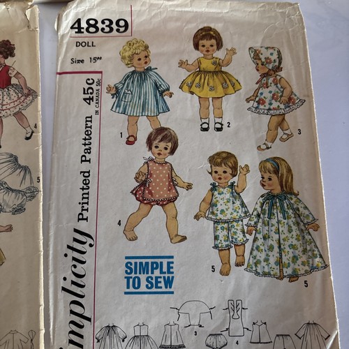 Vintage Lot Of 7 1950-60s Size 15” Doll Seeing Patterns. - Picture 6 of 8