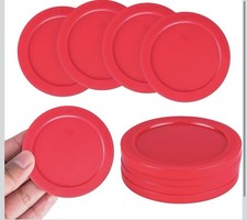 Durable 2.5  Red Air Hockey Pucks   Replacement Pack of 4 for Table Games
