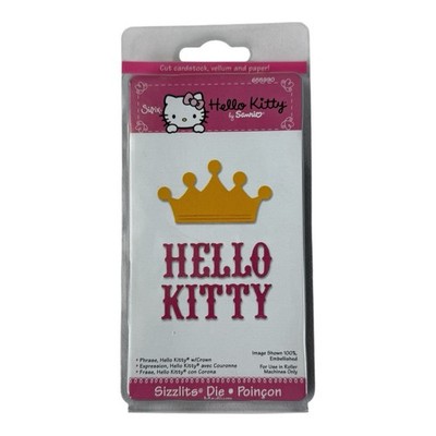 Sizzling Sizzlits Die Hello Kitty By Sanrio-Hello Kitty Phrase With Crown 2009