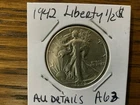 1942 Walking Liberty Half Dollar high grade AU details A63