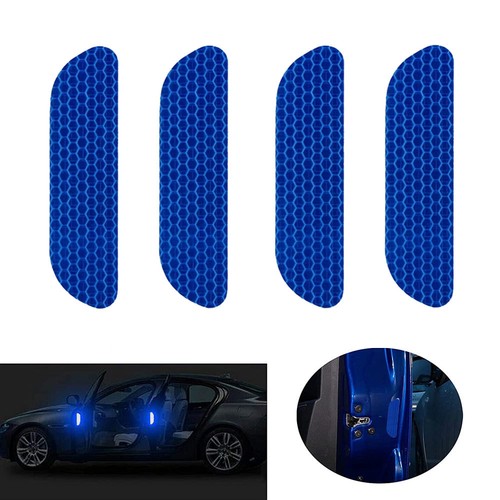 Blue Reflective Strip Car Door Handle Safety Warning Tape Stickers Accessories - Picture 4 of 11