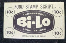 Bi-Lo Food Stores 10 c "Food Stamp Script" Coupon c1965-75. Our B1616