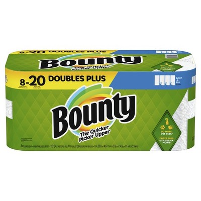 Bounty Select-A-Size Paper Towels, 8 Double Plus Rolls White, 113 Sheets Per ...