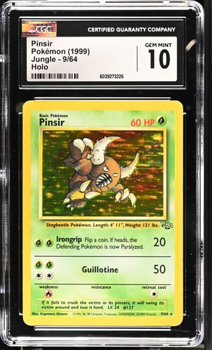(PSA) CGC 10 PINSIR 1999 Jungle Holo Rare Pokemon Card #9 GEM MINT!