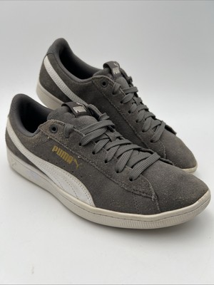 Puma Vikky Grey Soft Foam Suede Sneaker 362624 16 Women s Size 5 Lace Up Shoes