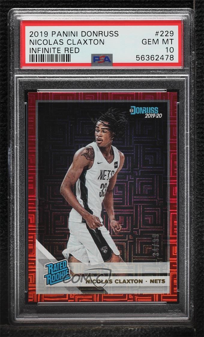 2019 Donruss Rated Rookie Red Infinite 34/99 Nic Claxton #229 PSA 10 GEM MT b8h