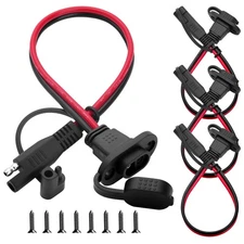4PCS SAE Quick Connector Harness,SAE Adapter Plug to Female Socket Cable, Con...