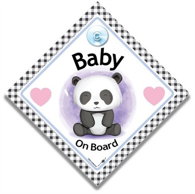 Baby Panda an Bord Autoschild, Panda Baby an Bord Schild mit Saugnapf
