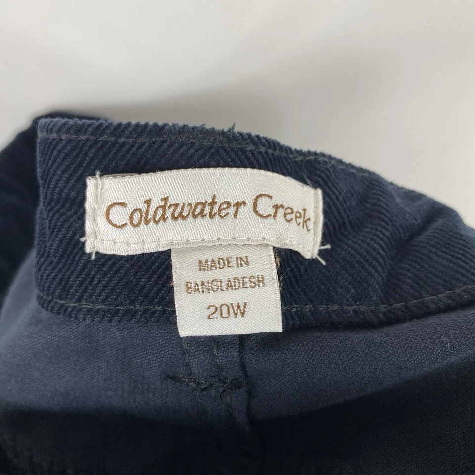 Pantalones de pana Coldwater Creek talla 20 Pinwale elásticos pierna recta azul marino Foto 3 de 4