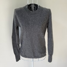 J.Crew 100 Cashmere Gray Crewneck Sweater Fuzzy Soft Luxe Women  s Small