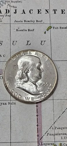 1955 Franklin 50c " 11.25 Grams Silver/coin"