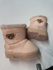 BEBE TODDLER GIRLS FAUX FUR WINTER BOOTS BOOTIES PINK 6 MSRP 45 NEW