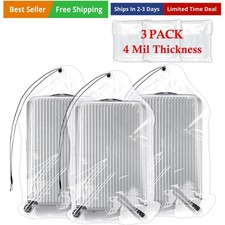 32x42 Inch Extra Large Clear Drawstring Plastic Bags 3 Pack4 Mils, Dustproof ...